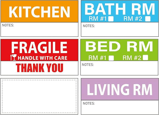 Yoget 42x90mm Large Home Moving Labels by EasyYourLifeFromHere
