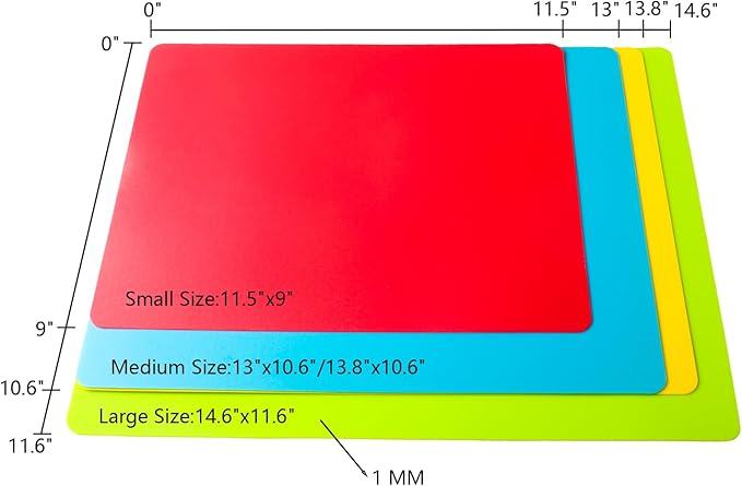 4 Pieces Flexible Cutting Board mats, Plastic Cutting Boards - Image 3