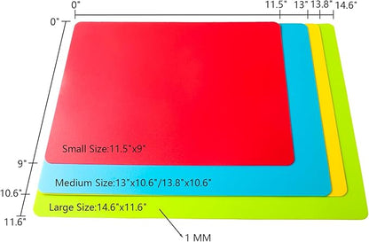 4 Pieces Flexible Cutting Board mats, Plastic Cutting Boards - Image 3
