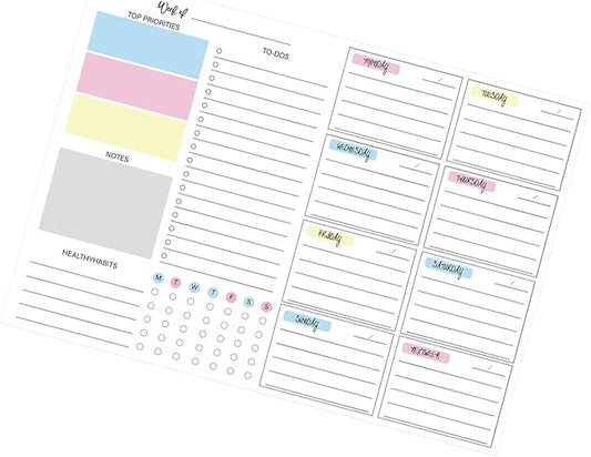 JAMIEKA 52Color Weekly Tearable Planners Pad by Unknown