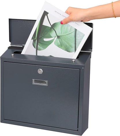 xydled Mail Boxes with Key Lock, Locking Mailbox Wall Mounted, Large Capacity - Image 2