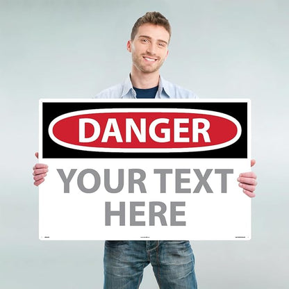 Custom OSHA Style Danger Sign 24" x 36" Aluminum Sign, Customizable "Your Text - Image 2