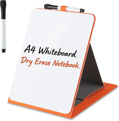 Glass Desktop Whiteboard with Reversable Stand, 12×9” Dry Erase White Board by Unknown