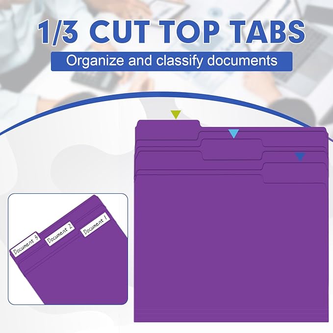 File Folder, HERKKA 30 Pack 1/3 Cut Tab File Folders, File Folders Great - Image 3