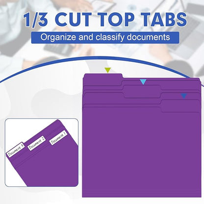 File Folder, HERKKA 120 Pack 1/3 Cut Tab File Folders, File Folders Great - Image 3
