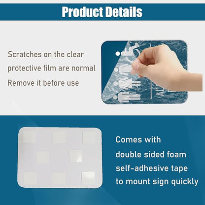 6x8 Inch Restrooms for Customer Only Sign Blue - Image 3