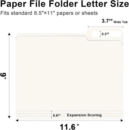 File Folder, RAZCC 150 Pack 1/3 Cut Tab File Folders Letter Size, Folders - Image 2