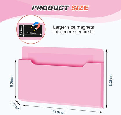 Feifeiya Magnetic Pocket File Holder Large File Folder Organizer Paper Mail - Image 2