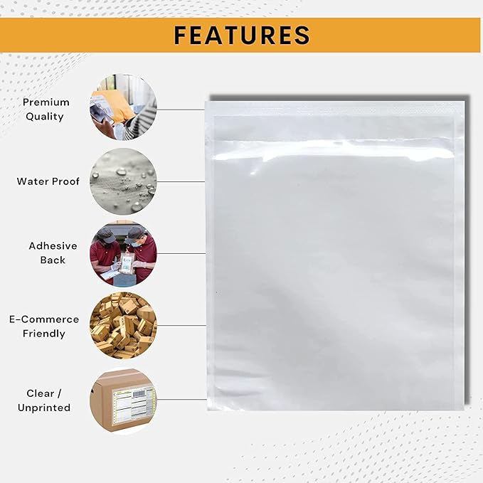 5000 Pack 6"x9" Shipping Label Sleeves – Clear Self-Adhesive Packing Slip - Image 5