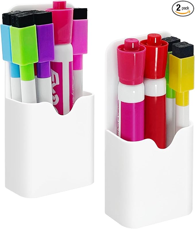 VieFantaisie 2 PCS Magnetic Pen Marker Holder, Magnetic Dry Erase Marker Holder by VieFantaisie