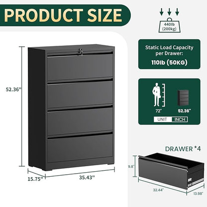 4 Drawer Lateral File Cabinet - Image 2