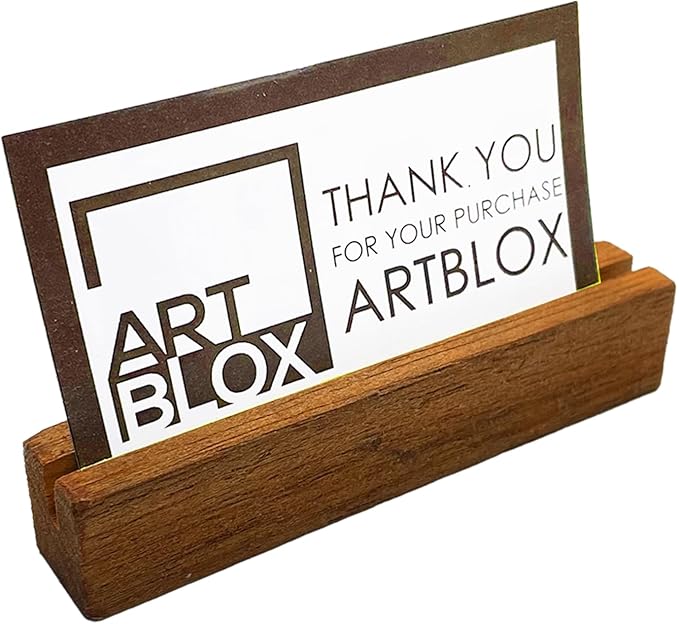 Artblox Personalized Office Desk Name Plate and Business Card Holder | Clear - Image 6
