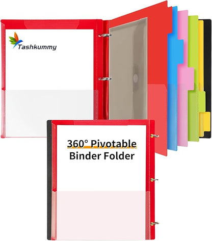 Tashkummy 360° Pivotable Project Organizer Binder, 3 Ring Binder by 360%C2%B0PivotableBinderNotebook