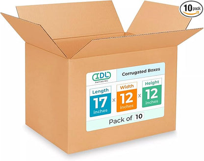 Medium Shipping & Moving Boxes 17x12x12 inches by IDLPackaging