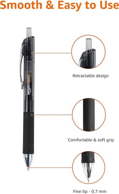 Amazon Basics Gel Pens Fine Point Smooth Writing Pens, Retractable, 12 Pack - Image 4