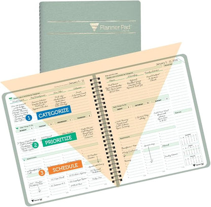 Planner Pad Spiral Bound January-December 2026/ Calendar Year 6 3/4" x 8 1/2" by PlannerPad
