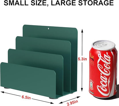 OUTIOE Mail Organizer Countertop, Small Desk File Organizer, Metal File Holder - Image 3