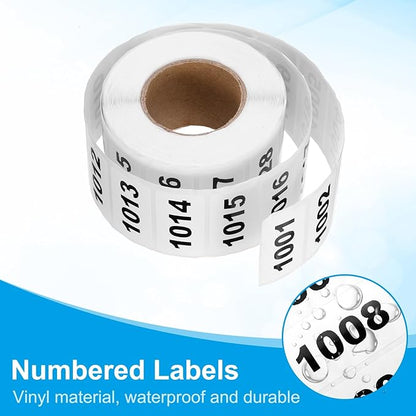 PATIKIL 0.8 x 1.6 Inch Inventory Number Sticker, 2 Roll 1002 to 2000 - Image 3