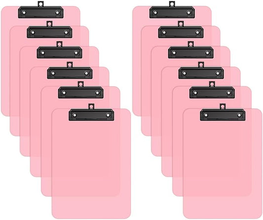 Zoenley A4 Plastic Clipboard Set of 12, A4 Clear 8.5 x 11 Clip Board by Unknown