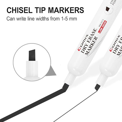 Comix Black Dry Erase Markers, Chisel Tip Whiteboard Markers, 36 Bulk Black - Image 3