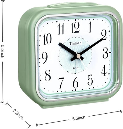 Tinload 5.5" Large Analog Alarm Clock Silent Non Ticking, Gentle Wake, Beep - Image 3