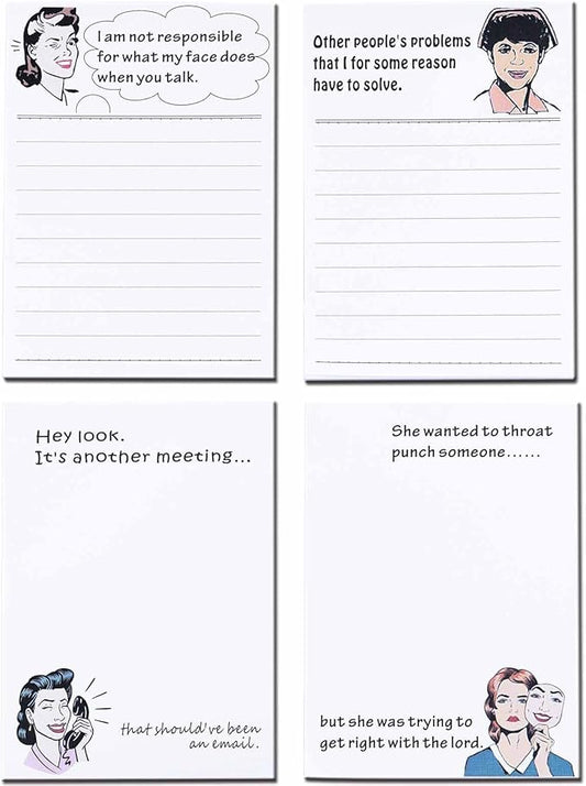 DUGUTUL 4 Funny Novelty Memo Pads, 4 x 5.5 in, 200 sheets, Coworker Gifts by WelcometovisitDUGUTULwithasmiletobuyyourfavoriteproducts