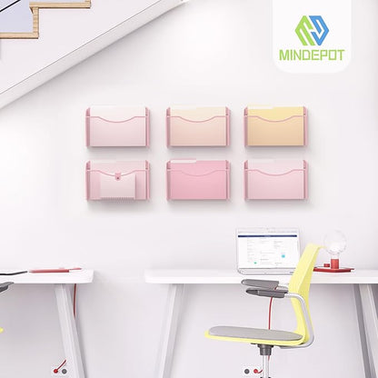 MINDEPOT Wall File Organizer, Hanging Wall Mounted File Folder Binder Holder - Image 5