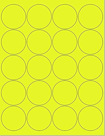 Pack of 50 Sheets, 8-1/2 x 11" Fluorescent Labels by NextDayLabels