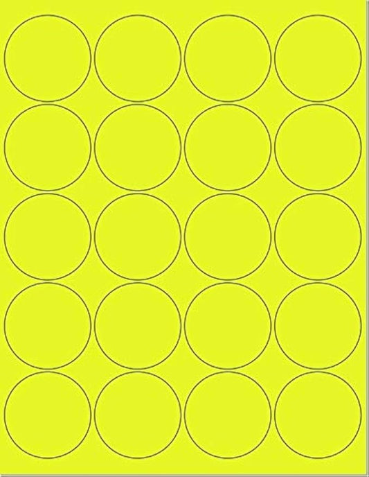 Pack of 50 Sheets, 8-1/2 x 11" Fluorescent Labels by NextDayLabels