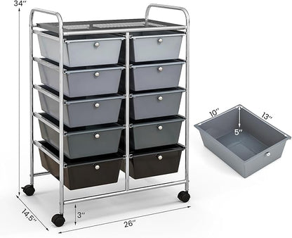 GLACER 10 Drawer Rolling Cart, Storage Cart - Image 3