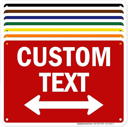 Custom Arrow, Custom Directional Sign, Two way Arrow, 7x10 Inches, 55 mil thick by MySignCenter
