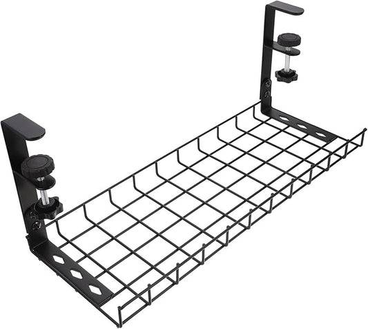 SEWCHICS Under Desk Cable Management Tray Cable Organizer Rack No Drill Black by Unknown