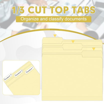 Manila Folders, HERKKA 170 Pack 1/3 Cut Tab File Folders, Manila Folders 8.5 x - Image 3