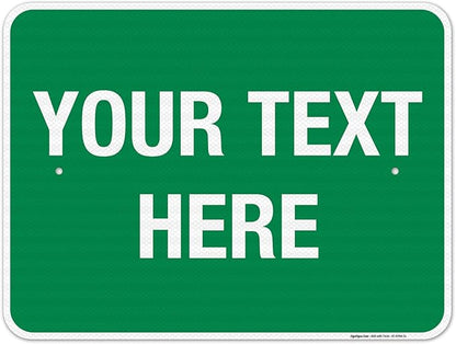 Personalized Custom Green Background Customize by SigoSigns