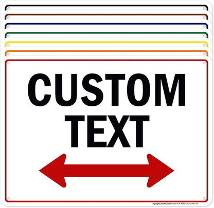 Custom Arrow, Custom Directional Sign, Two Way Arrow, 10x14 Inches, Rust Free by MySignCenter