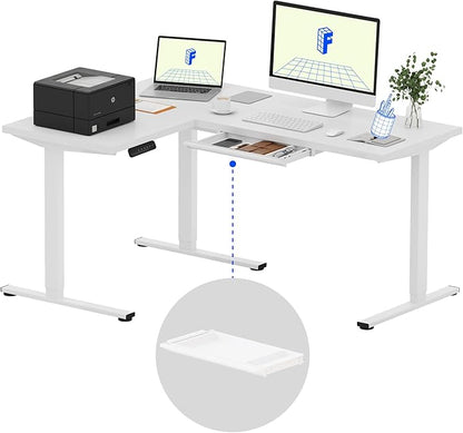 FLEXISPOT L Shaped Standing Desk, 63 x 47 Inch Electric Height Adjustable by FlexiSpot