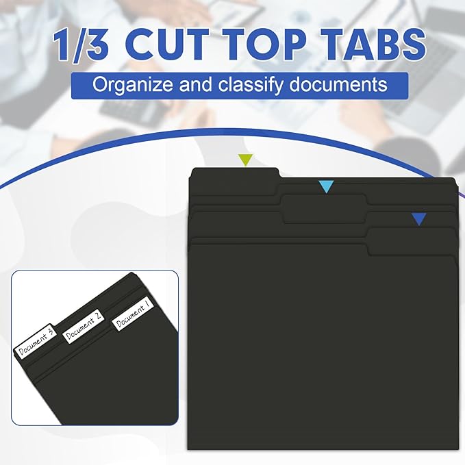File Folder, HERKKA 30 Pack 1/3 Cut Tab File Folders, File Folders Great - Image 3