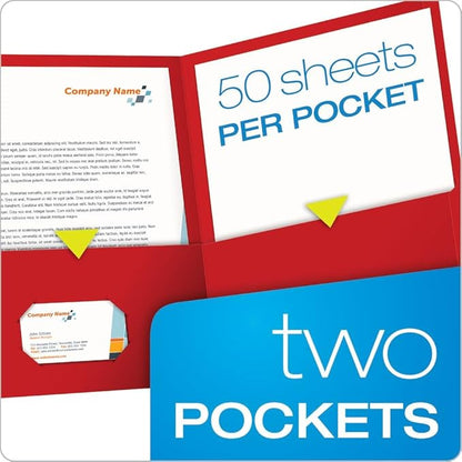 Oxford Twin-Pocket Folders, Textured Paper, Letter Size, Holds 100 Sheets - Image 2