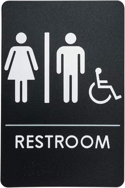 USA Made - Men's and Women's Restroom Signs ADA-Compliant Bathroom Door Signs by RockRidge