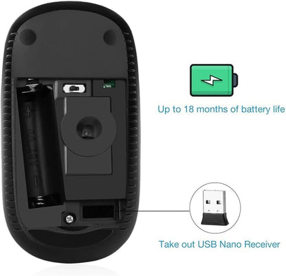 VssoPlor Wireless Mouse, 2.4G Slim Portable Computer Laptop Mouse - Image 6