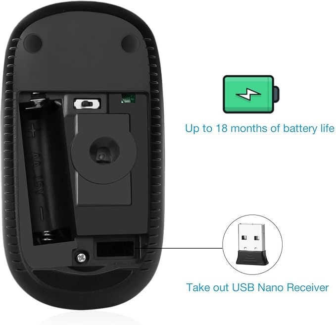 VssoPlor Wireless Mouse, 2.4G Slim Portable Computer Mice - Image 6