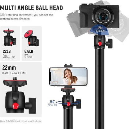 NEEWER Camera Desk Mount with Phone Holder & 360° Ball Head, Desktop Stand - Image 3