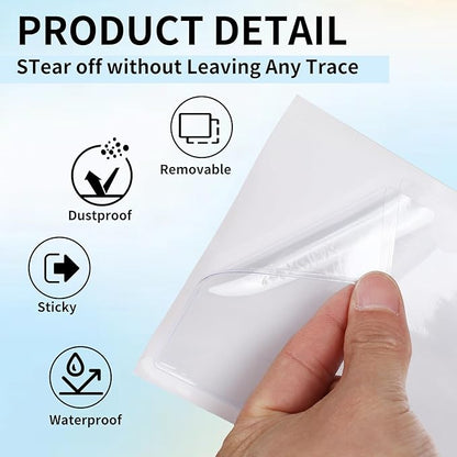 zandfelo 50 Pack 3'' x 5'' Clear Adhesive Index Card Pockets, PVC Labels Holders - Image 6