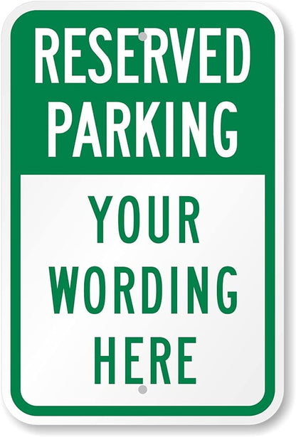 SmartSign 18 x 12 inch “Reserved Parking” Custom Metal Sign by SmartSign