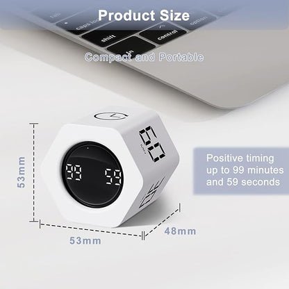 GuDoQi Rotating Pomodoro Timer 1 5 10 30 60 Min Preset, Hexagon ADHD Flip - Image 2