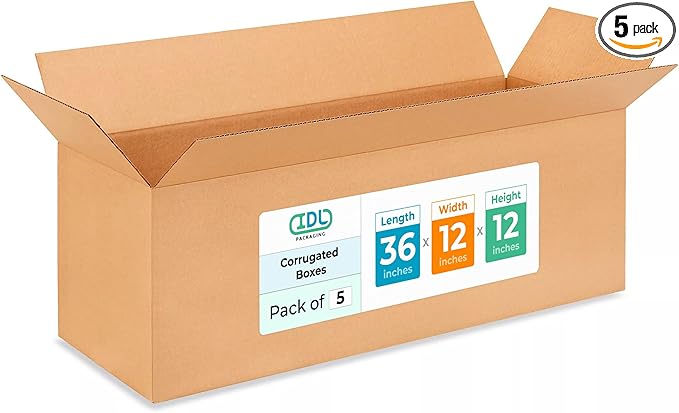 Exrta Large Shipping & Moving Boxes 36 x 12 x 12" by IDLPackaging