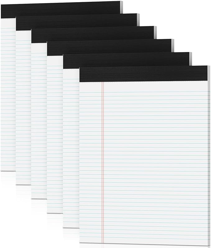 White Legal Pads 8.5 x 11 Writing Note Pads 9/32'' College Ruled & Double-Sided by notepads