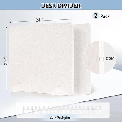 AMUSIGHT 2 Pack Acoustic Desk Dividers - Image 2