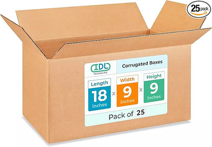 Long Moving & Shipping Boxes 18"L x 9"W x 9"H by IDLPackaging