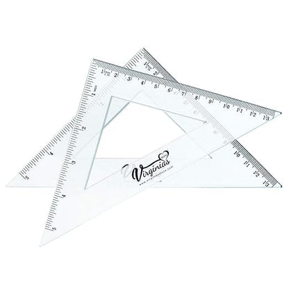 Virginia's Store 5 inch/13cm 90 Set-Squares Pack of 24, Crystal Clear - Image 5